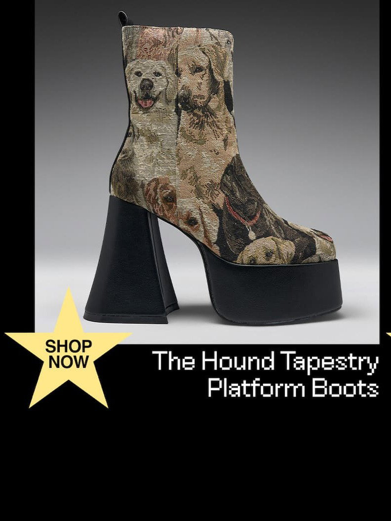 The Hound Tapestry Heeled Boots