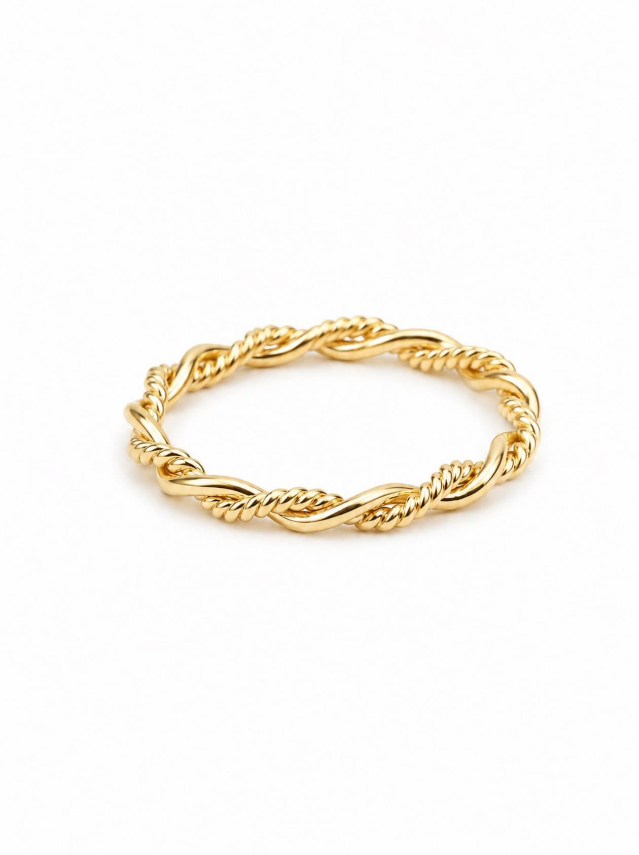 Braided gold twist ring