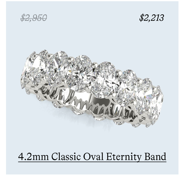 4.2mm Classic Oval Eternity Band