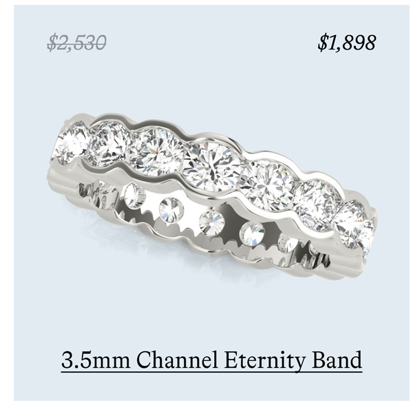 3.5mm Scalloped Channel Eternity Band