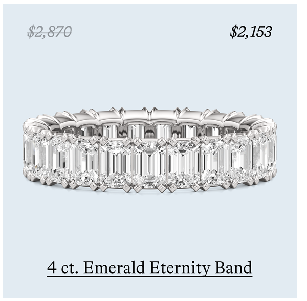 3 - 5 ct. Emerald Eternity Band