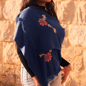 Tatreez Shawl - Blue