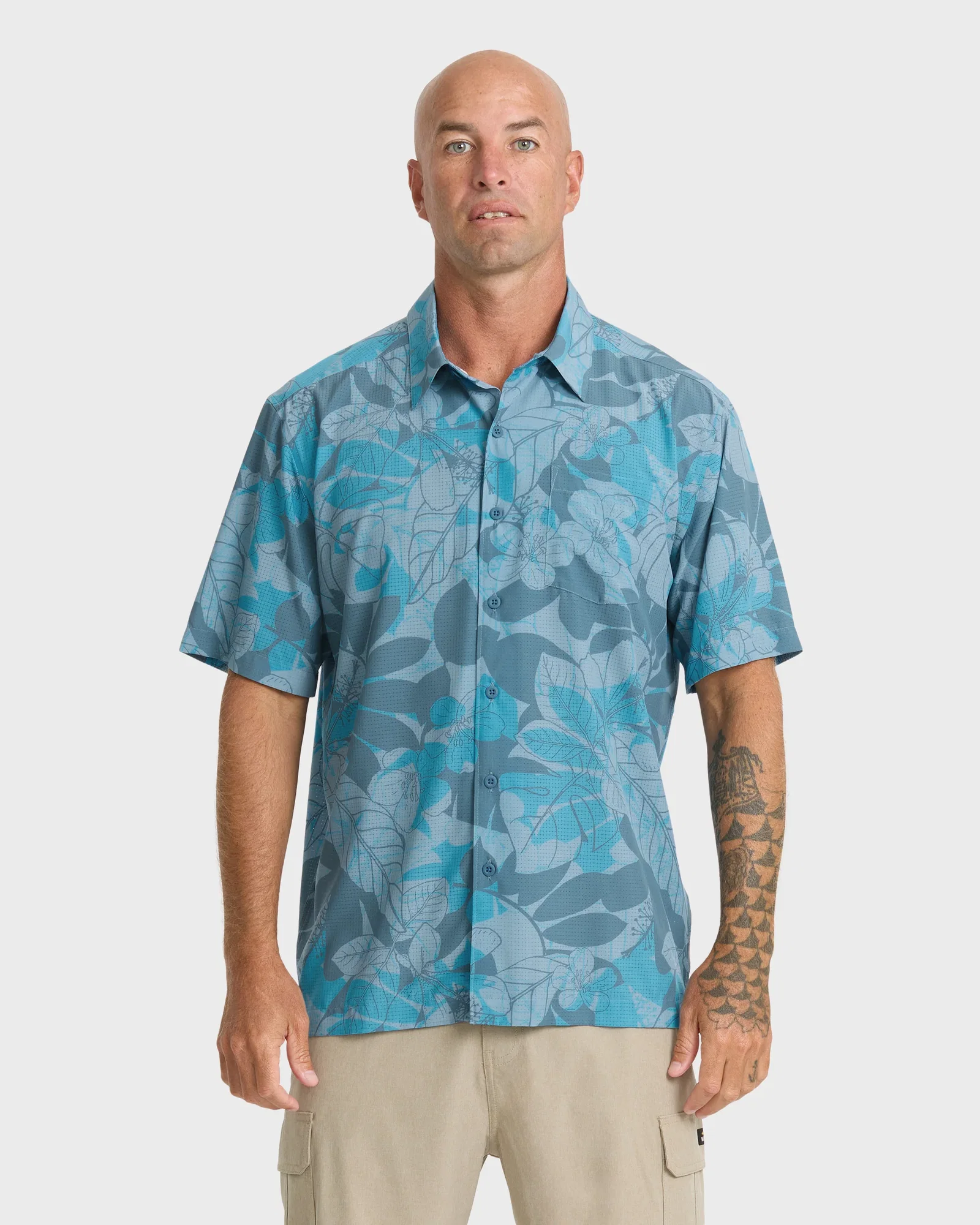 Image of Waterman Performance Pack Short Sleeve Woven Shirt - Real Teal