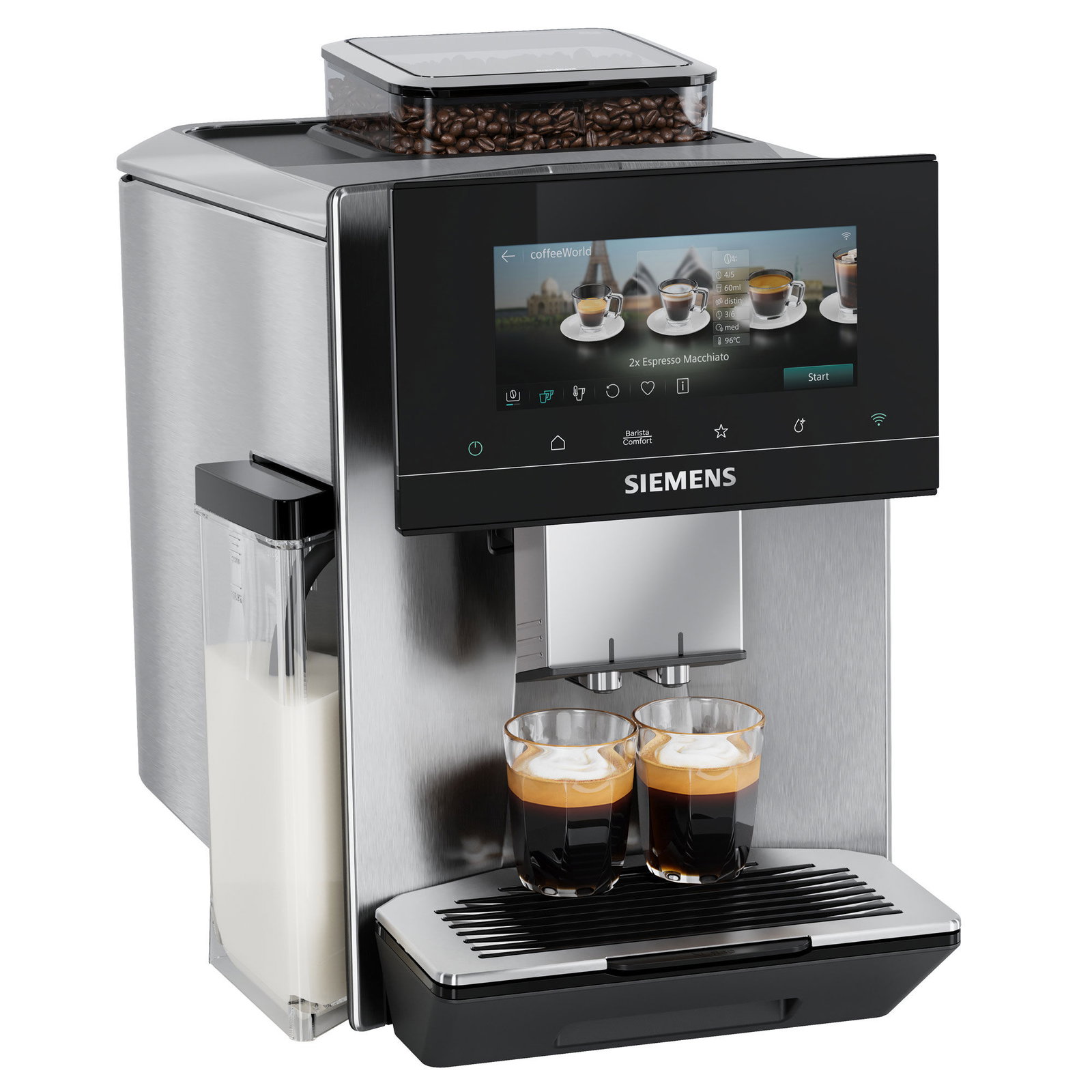 Siemens EQ900 iAroma TQ923E43 helautomatisk espressomaskin, inox