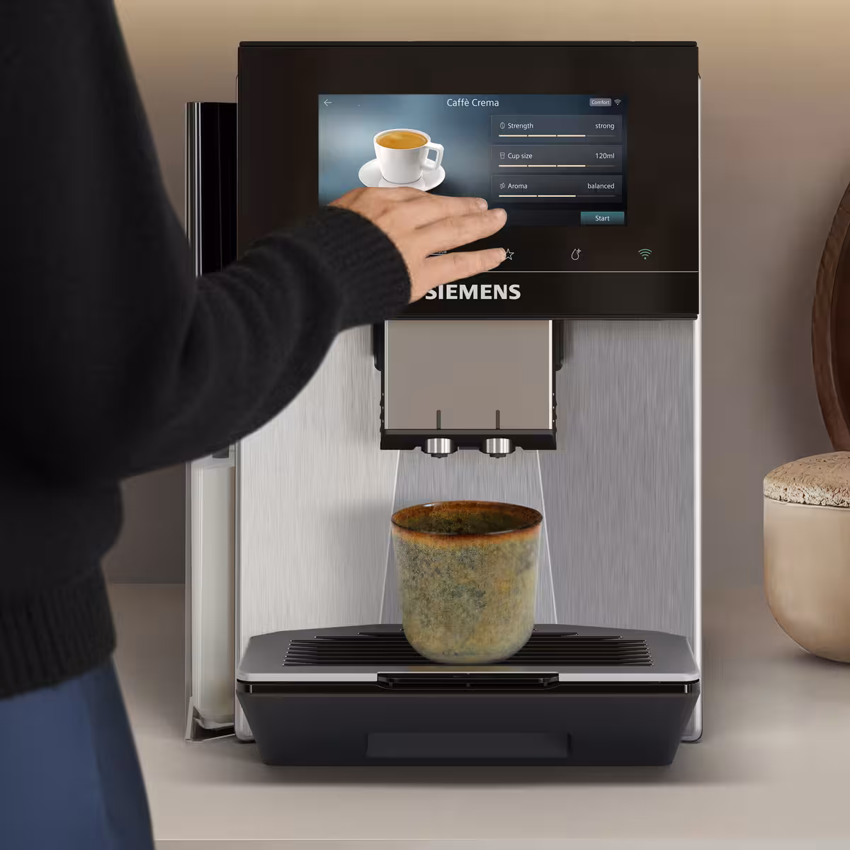 Siemens EQ900 plus iAroma TQ923EZ3 helautomatisk espressomaskin, inox