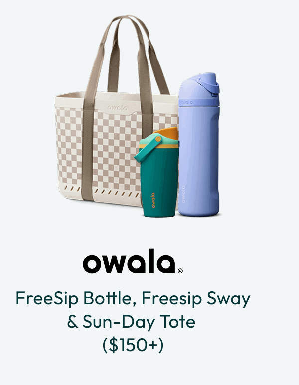 Owala – FreeSip Bottle, Freesia Sway & Sun-Day Tote ($190)