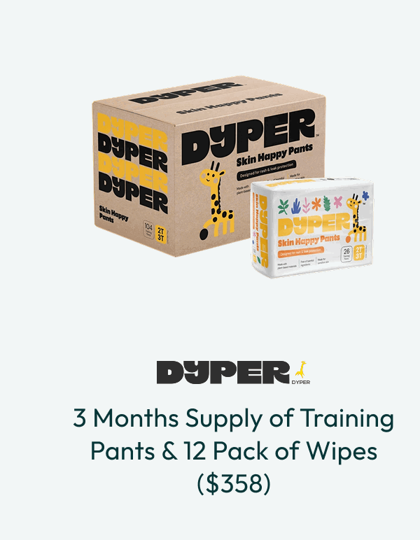 Dyper – 3 Months Supply of Training Pants ($300 value)