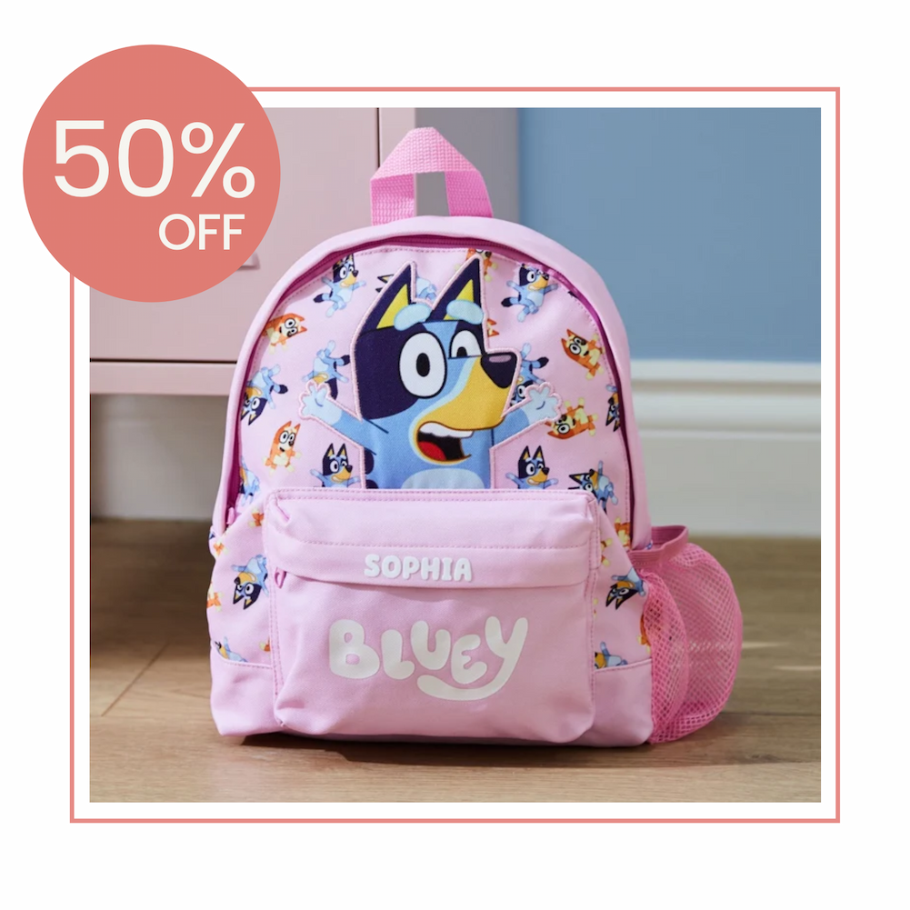 Personalised Pink Bluey Backpack