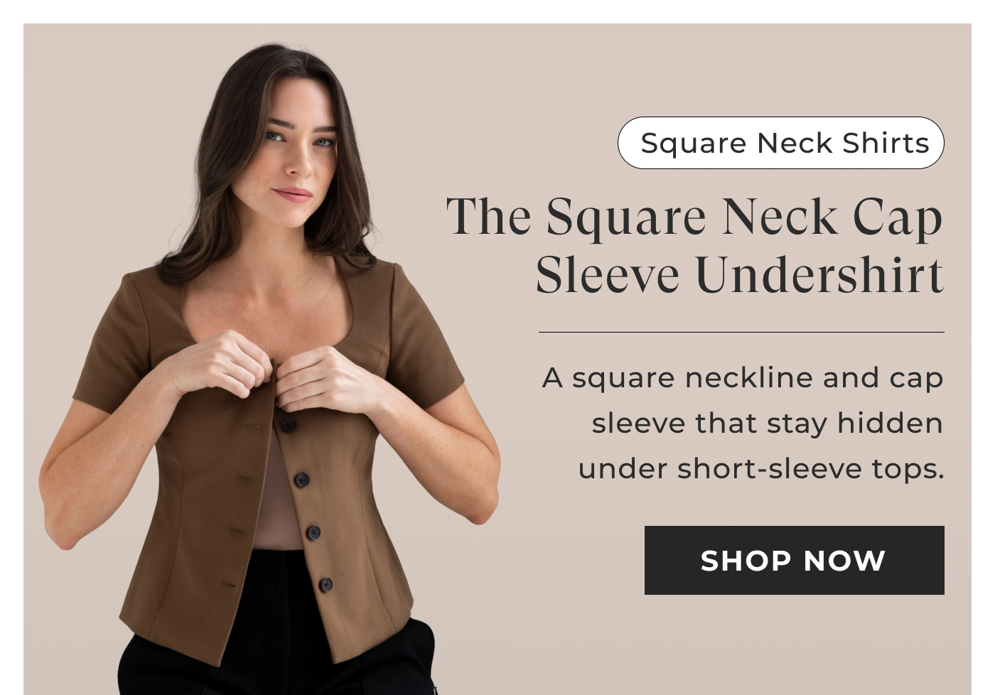 Shop the Square Neck Cap Sleeve Undershirt!