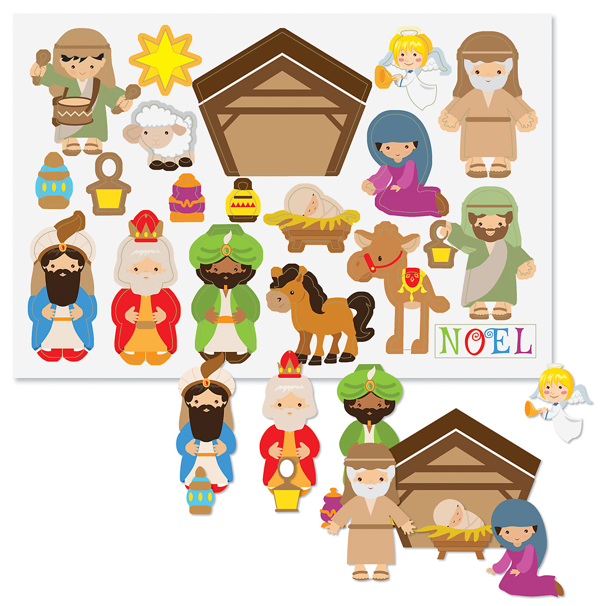 Image of Build-a-Nativity Sticker Sheets - BOGO