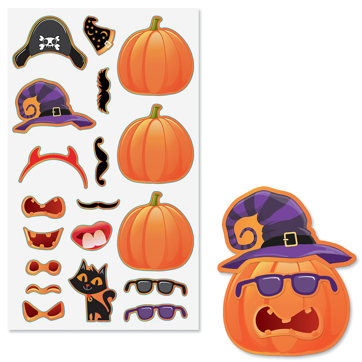 Image of Build-a-Jack O'Lantern Sticker Sheets - BOGO