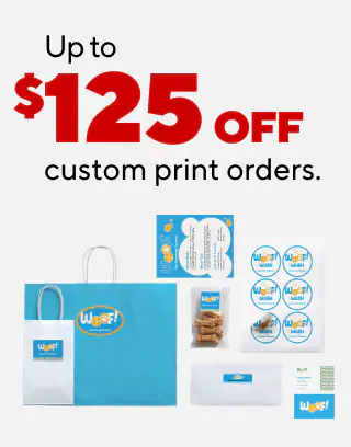 Print. Promote. Bring them in.
Up to $125 off custom print orders
10% back in points on custom print orders
30% off custom labels
20% off custom posters