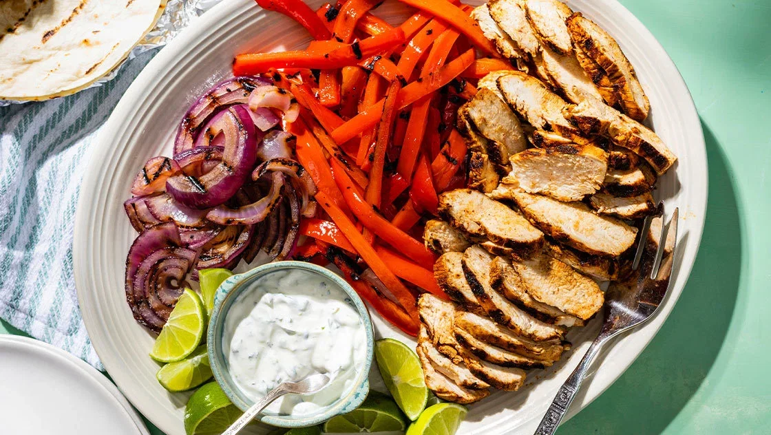 Grilled Flank Steak with Tomato-Feta Salad