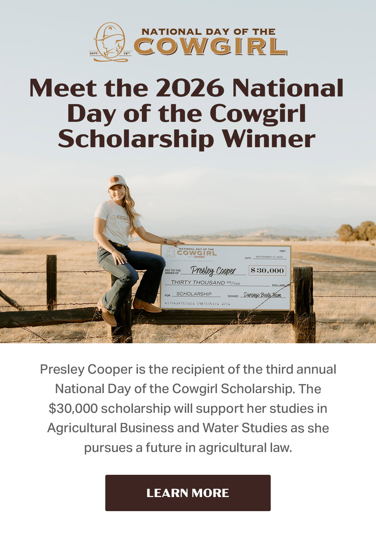 National Day of the Cowgirl 2026 Recipient