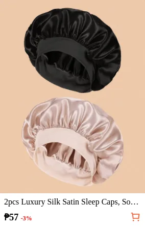 2pcs Luxury Silk Satin Sleep Caps...