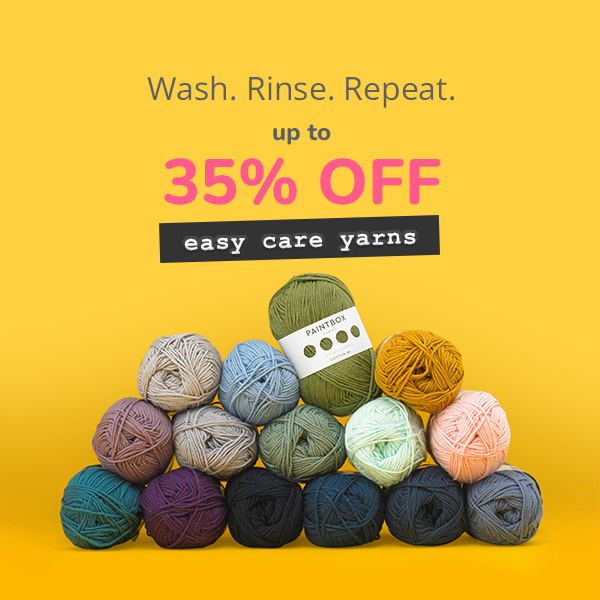 Wash. Rinse. Repeat. Up to 35% off easy care yarns