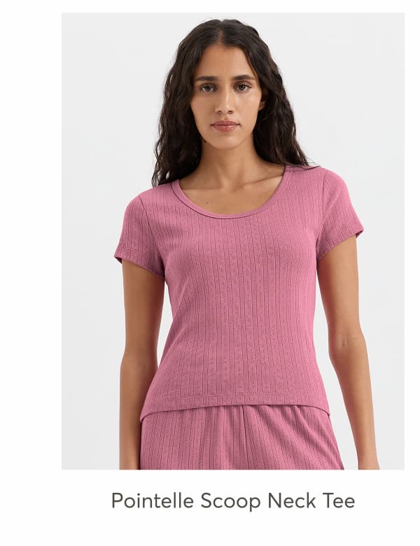 Pointelle Scoop Neck Tee