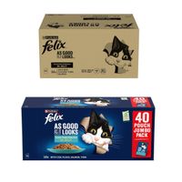 Felix As Good As It Looks Wet Cat Food + 40x85g Felix Wet Cat Food Free! *