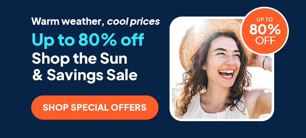 Up to 80% off sun & savings sale
