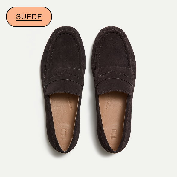 DELICATO Suede Loafers - Brown Mix