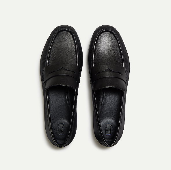 DELICATO Leather Loafers - All Black