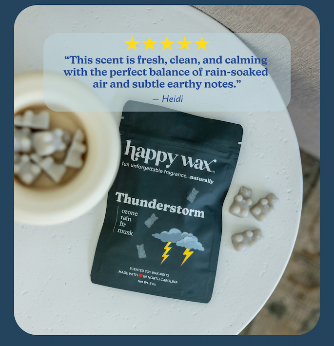 "this scent is fresh, clean, and calming with the perfect balance of rain-soaked air and subtle earthy notes." -heidi