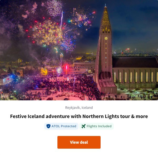 Festive Iceland adventure with Northern Lights tour &amp; more