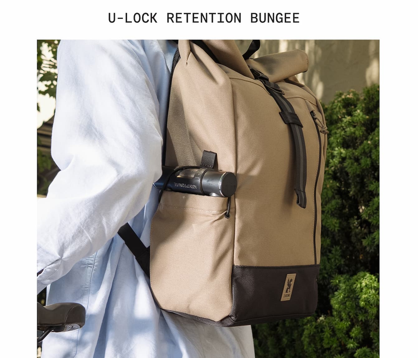 The Initiate 26L Pack has a U-Lock retention stretch cord