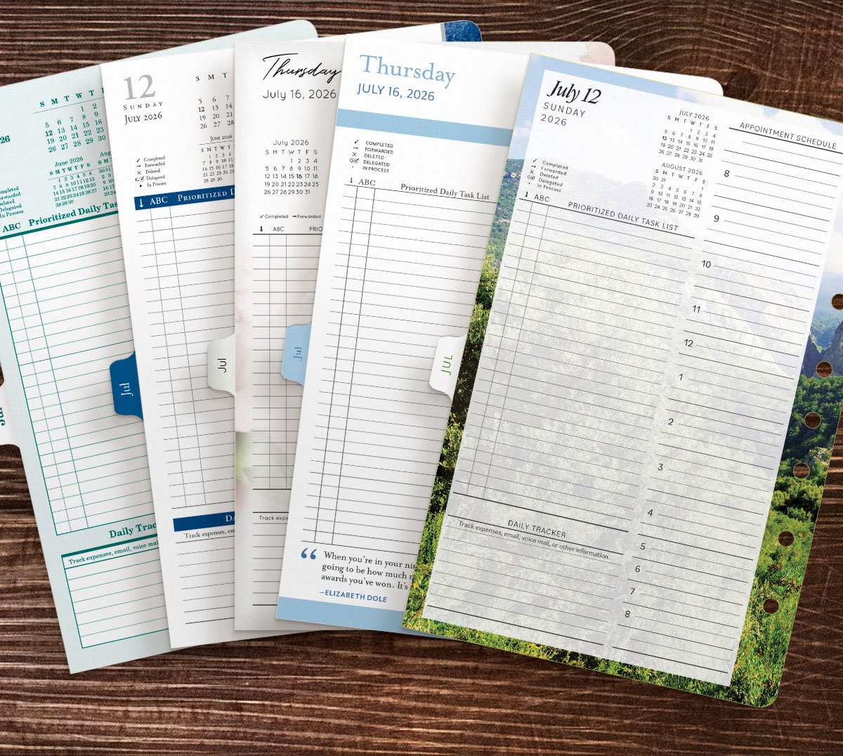 Picture if various July planners.
