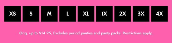 Panty sizes
