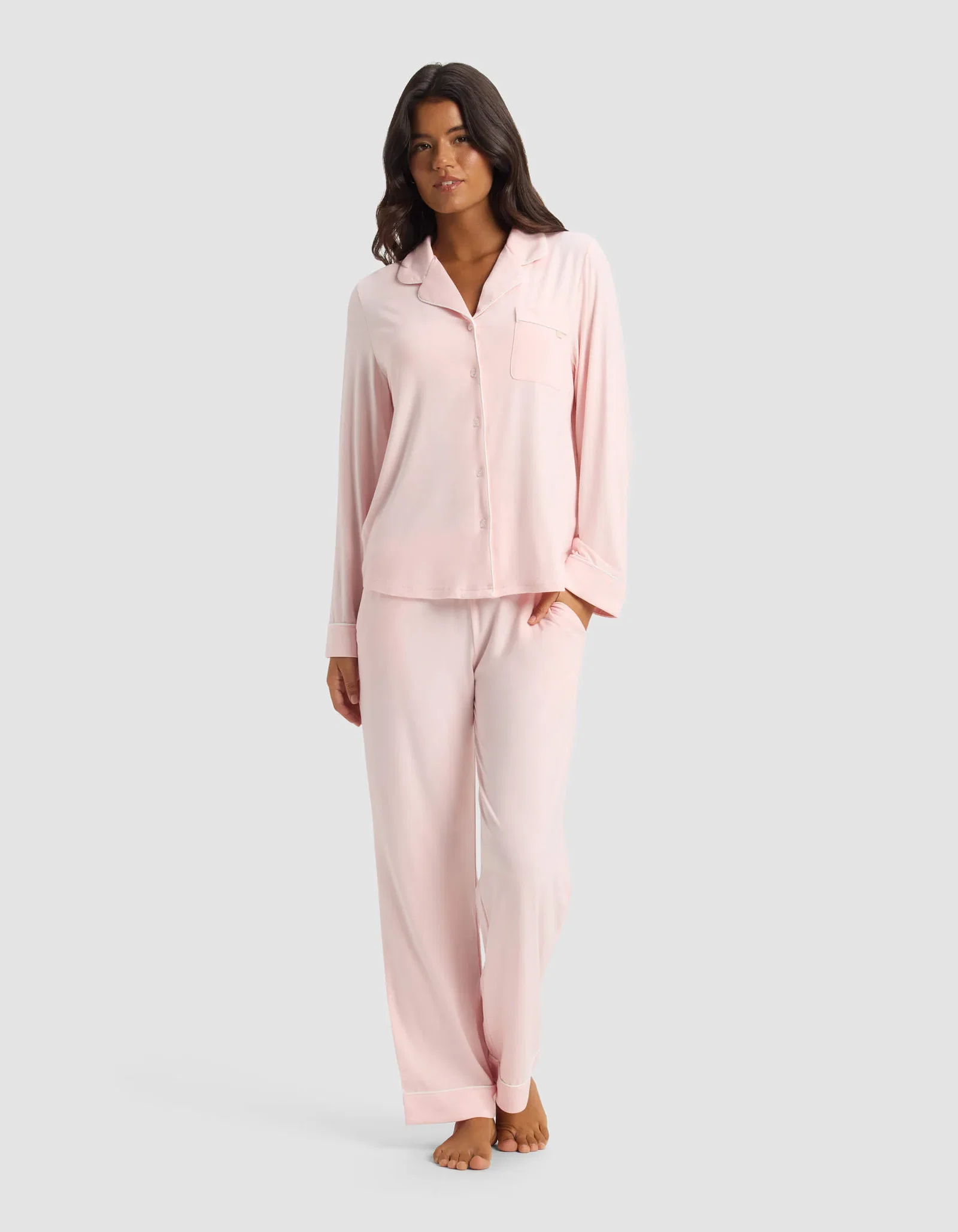 Image of Women's Bamboo Stretch-Knit Long Sleeve Pajama Set