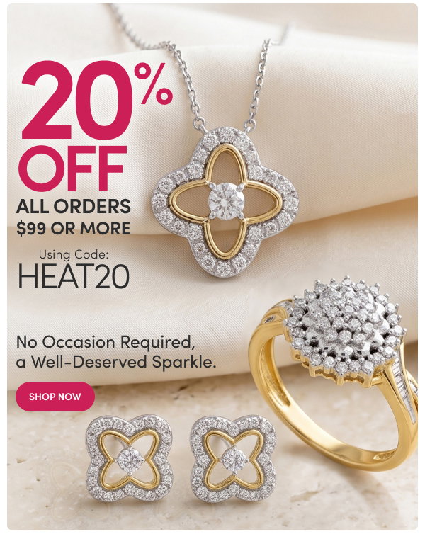 Diamond Jewelry Savings | Extra 20% Off All Orders $99+ with Code: HEAT20