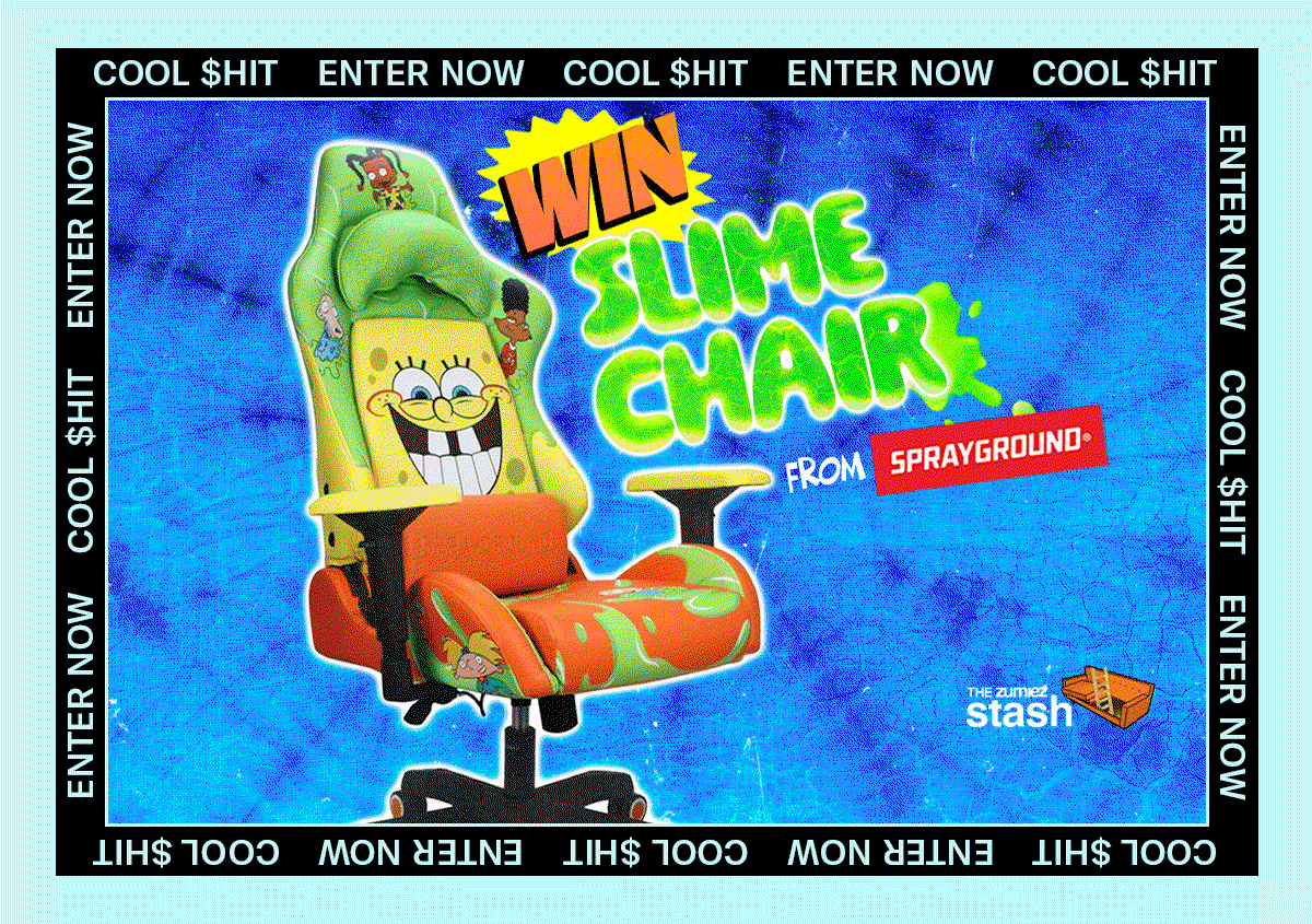 Win a Sprayground Spongebob Slime Gaming Chair | Download the Zumiez App to enter