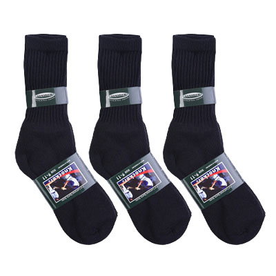 Adult Crew Sports Socks - Black, Size 9-11