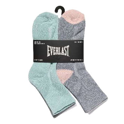 Everlast Women's Performance Mid-Crew Half Cushion Socks - 6 Pack, Assorted Colors