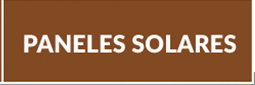 Sign reading 'PANELES SOLARES' (Spanish for solar panels) in white text on a brown rectangular background