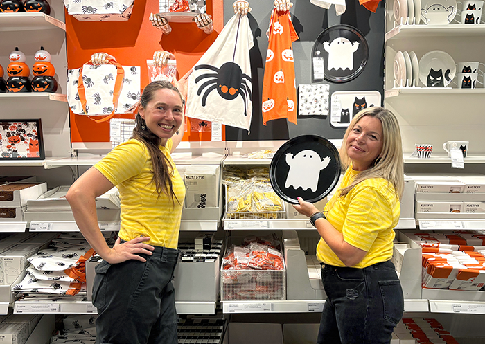 IKEA designers showcasing KUSTFYR halloween collection
