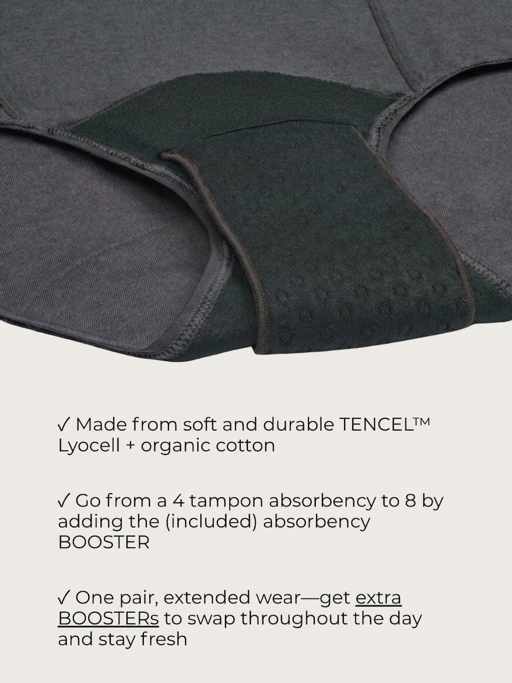 EACH PAIR OF BOOST COMES WITH ONE REMOVABLE ABSORBENCY BOOSTER