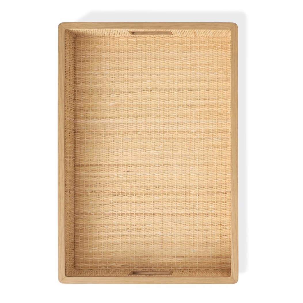 COLETTE CANE WOOD RIM TRAY