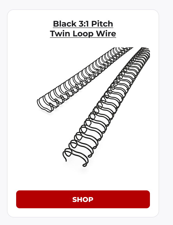 Black 3:1 Pitch Twin Loop Wire