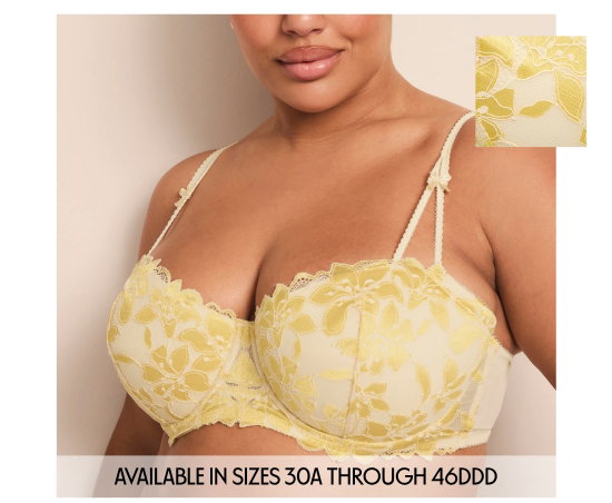 Available in sizes 30A through 46DDD.