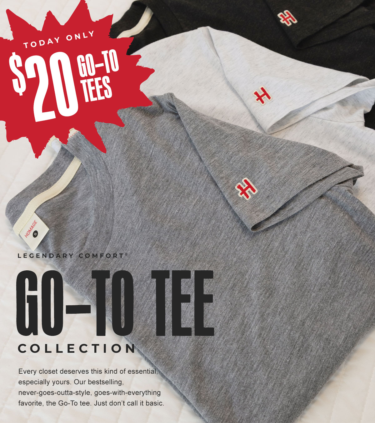 $20 Go-To Tee's today only