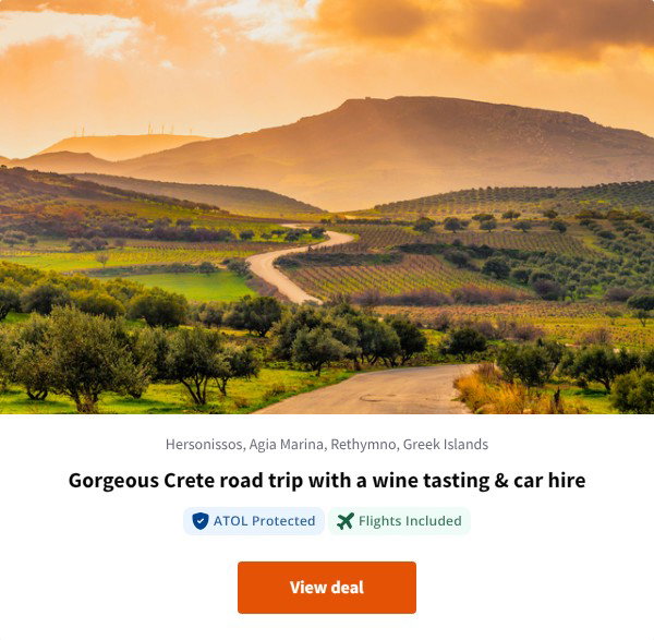 Gorgeous Crete road trip with a wine tasting &amp; car hire