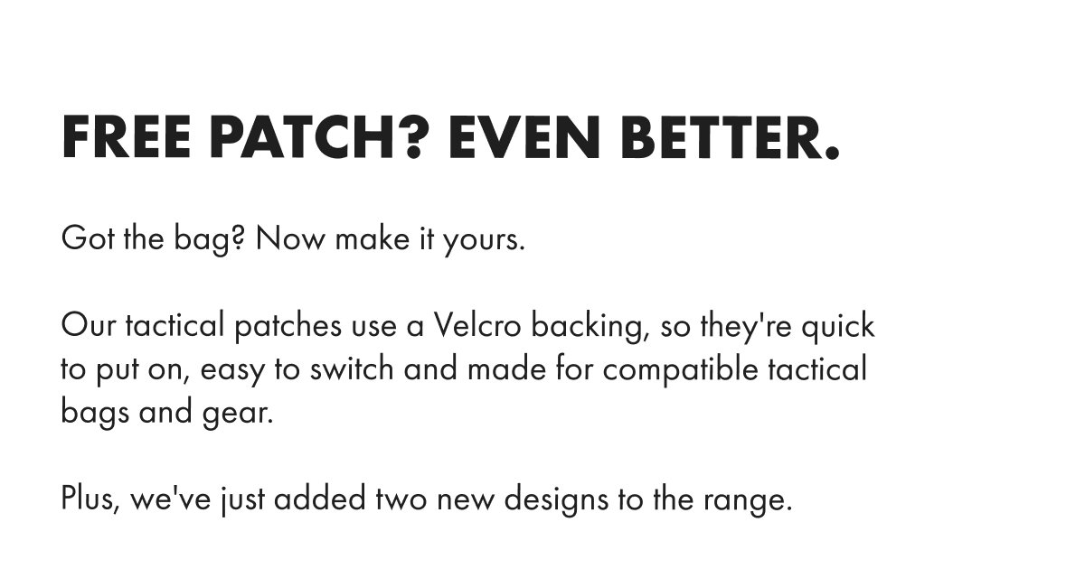 FREE PATCH? EVEN BETTER.