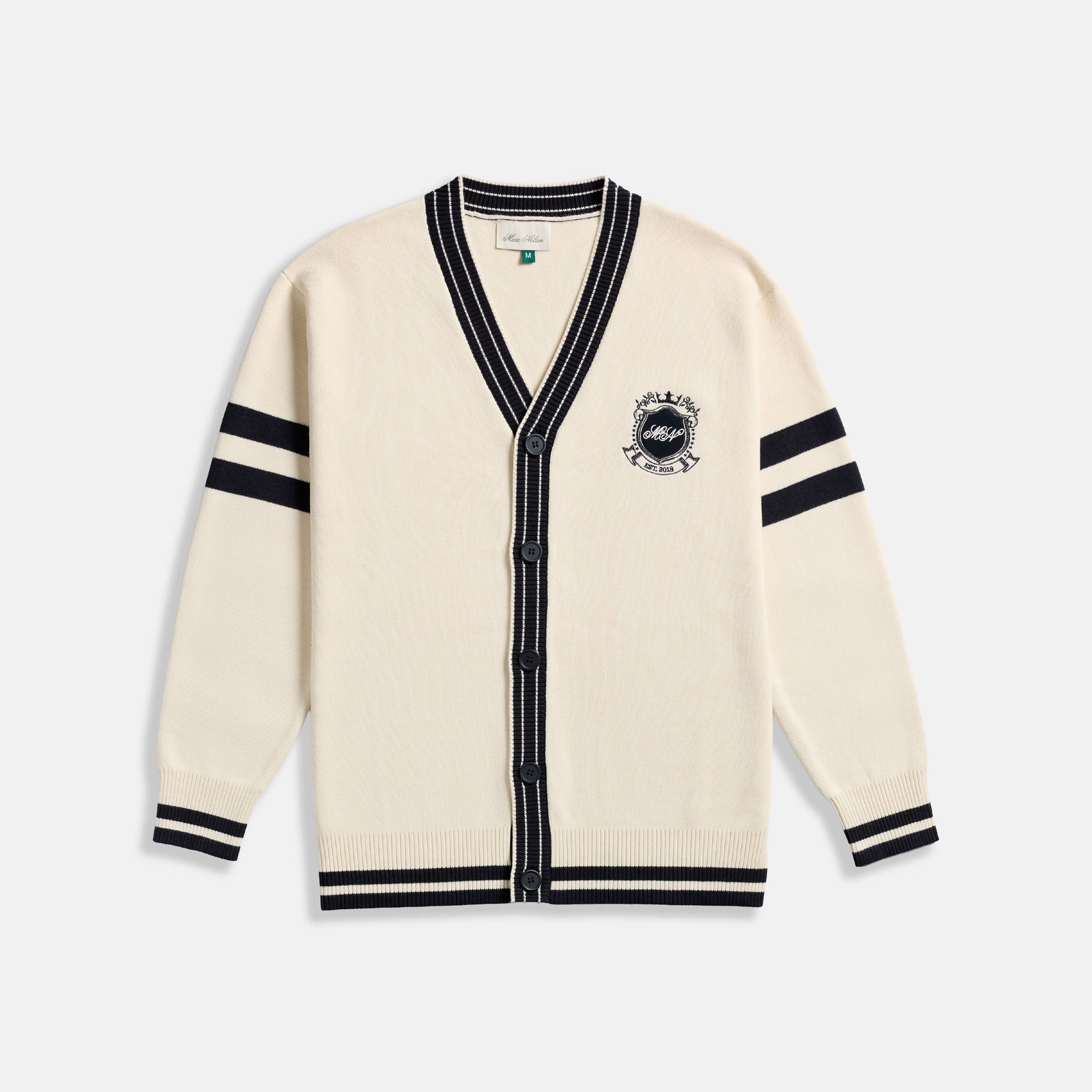 Image of Marc Nolan Cream/Navy Varsity Sweater - Unisex