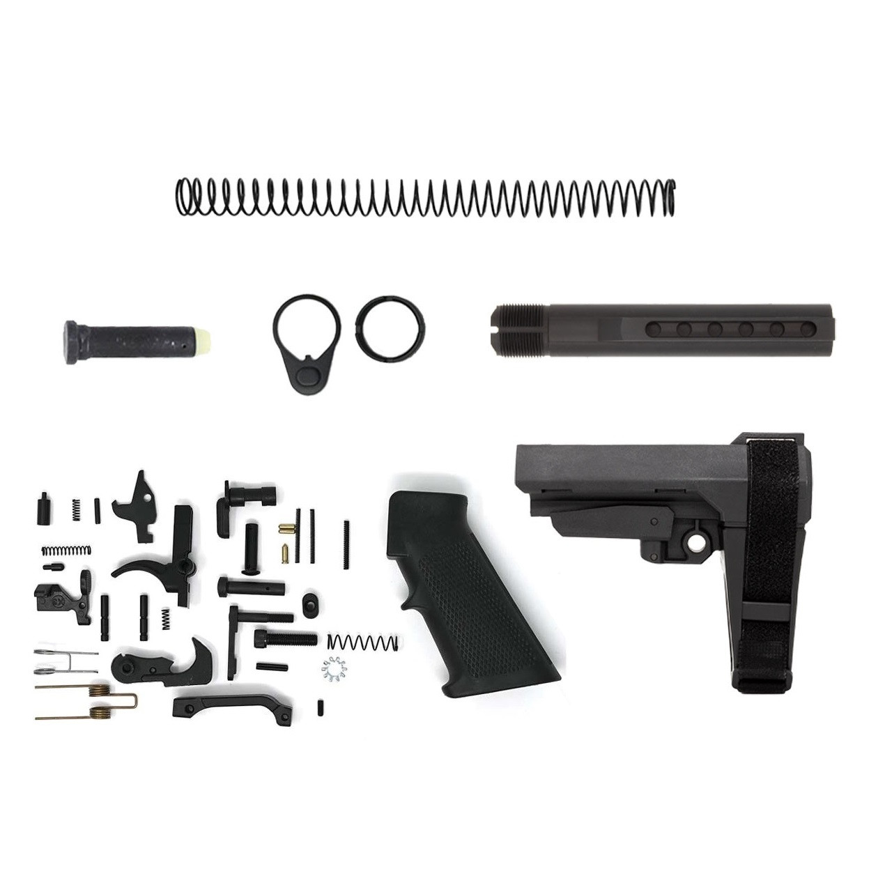 Image of AR-9 Pistol Lower Build Kit w/ SBA3 Brace