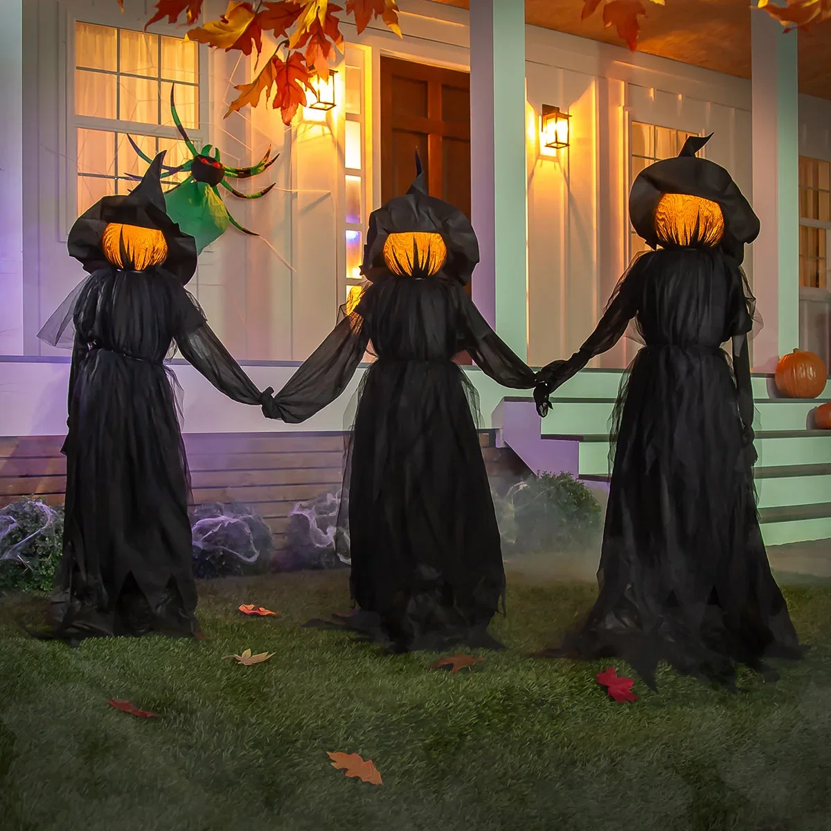 Image of Lighted Outdoor Witch Stakes (Set of 3)