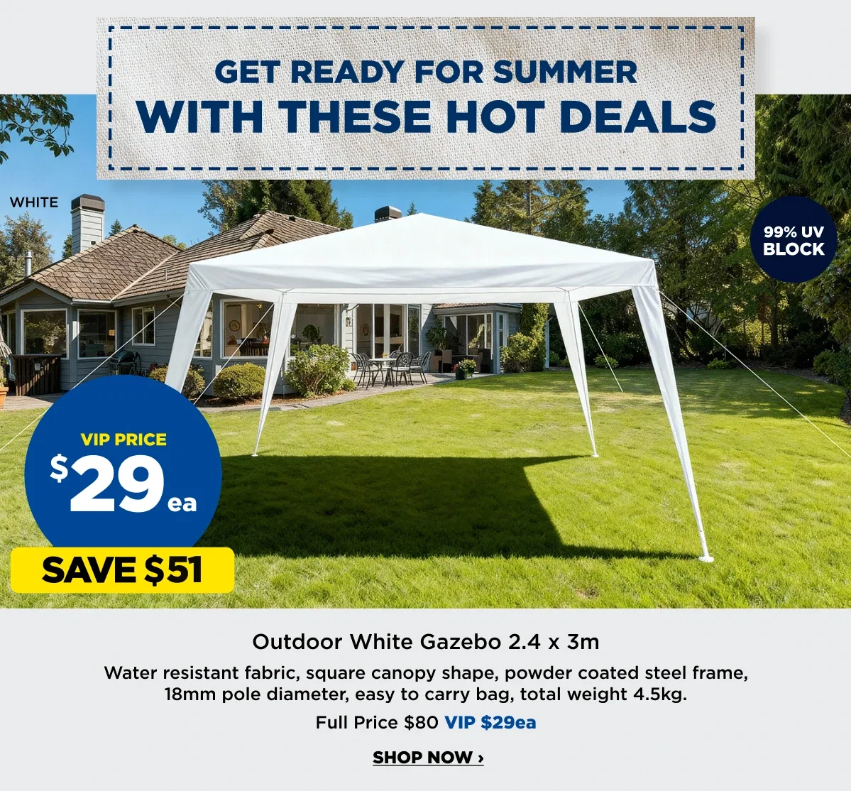 Outdoor white gazebo