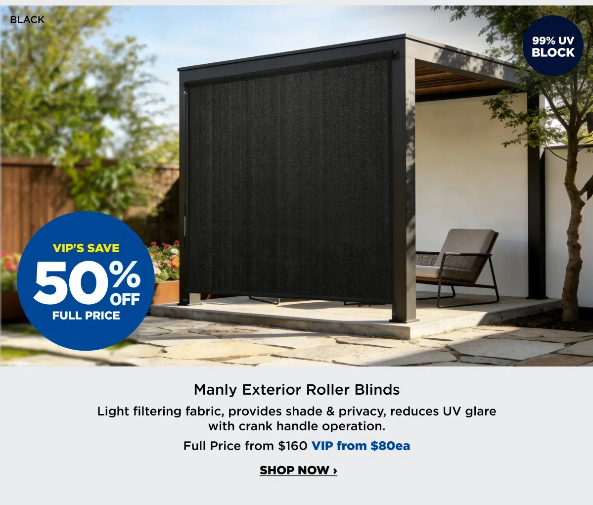 manly exterior roller blinds