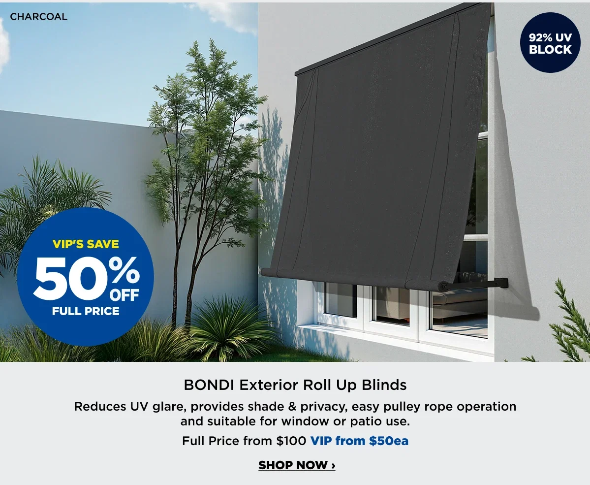 Bondi exterior roll up blinds